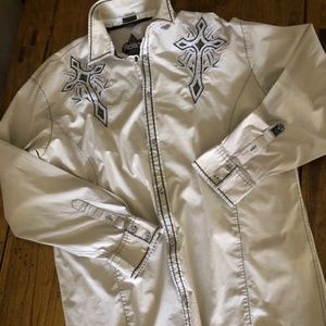 Men's Roar Beige Embroidered Shirt 3XL